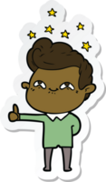 sticker of a cartoon excited man png