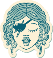 grunge sticker of a human rogue character png