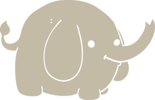 éléphant de dessin animé de style plat couleur png