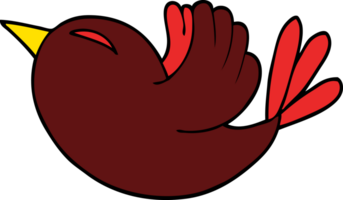 cartoon doodle red bird png