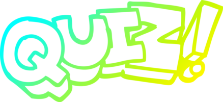 cold gradient line drawing of a cartoon quiz sign png