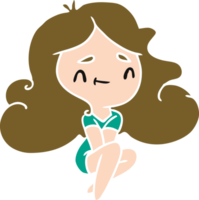 desenho animado ilustração do uma fofa kawaii menina png