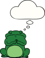 cartoon arrogant frog with thought bubble png