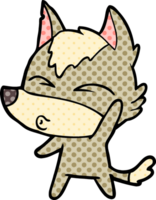 Cartoon winkender Wolf pfeift png