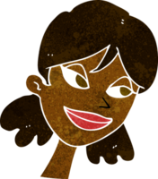 rosto feminino feliz dos desenhos animados png