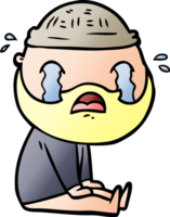 cartoon bearded man crying png