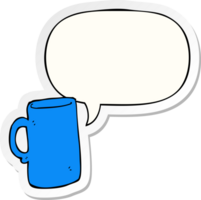 cartoon mug with speech bubble sticker png