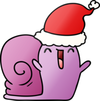 hand drawn christmas gradient cartoon of kawaii snail png