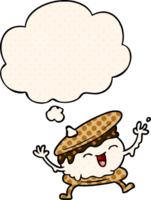 smore cartoon with thought bubble in comic book style png