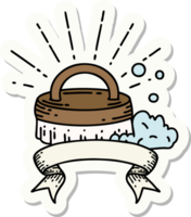 sticker of a tattoo style scrubbing brush png