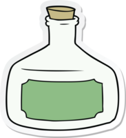 sticker van een cartoon van een oude fles png