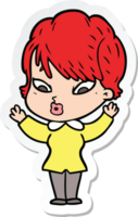 sticker of a cartoon woman png