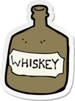 sticker of a cartoon old whiskey bottle png