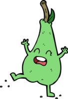 cartoon happy dancing pear png