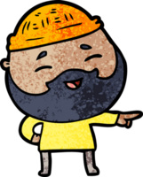 homme barbu heureux de dessin animé png