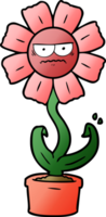 angry cartoon flower png