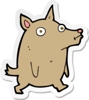 sticker of a cartoon funny little dog png