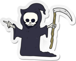 sticker of a cartoon death with scythe png