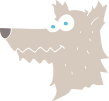 flat color illustration of wolf head png