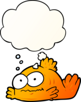 Karikatur Goldfisch mit habe gedacht Blase im glatt Gradient Stil png