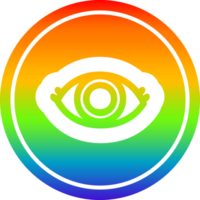 curioso ojo circular icono con arco iris degradado terminar png