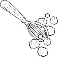 hand drawn black and white cartoon whisk png