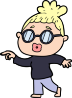 cartoon woman wearing spectacles png