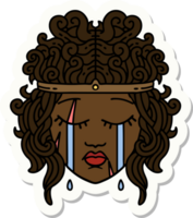 sticker of a crying human barbarian png