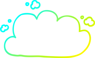 cold gradient line drawing of a cartoon storm cloud png