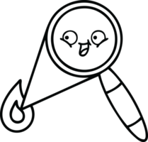 line drawing cartoon of a magnifying glass png