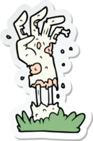 sticker of a spooky zombie hand cartoon png