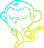 frio gradiente linha desenhando do uma desenho animado macaco png