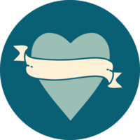 iconic tattoo style image of a heart and banner png