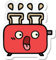 sticker of a cute cartoon of a toaster png