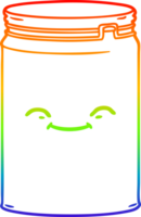 rainbow gradient line drawing of a cartoon glass jar png