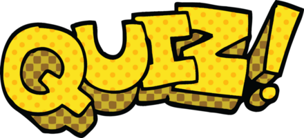 comico libro stile cartone animato quiz cartello png