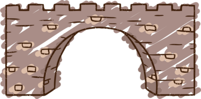 dibujo de tiza de puente de piedra png