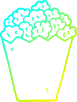 cold gradient line drawing of a cartoon cinema popcorn png