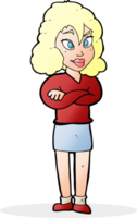 cartoon woman with crossed arms png