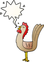 cartoon rooster with speech bubble in smooth gradient style png