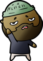 cartoon worried man with beard png