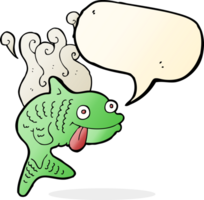 peixe fedorento de desenho animado com balão png