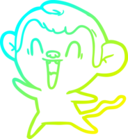 frio gradiente linha desenhando do uma desenho animado rindo macaco png