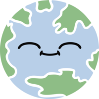 flat color retro cartoon of a planet earth png