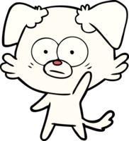 nervous dog cartoon waving png