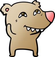 urso de desenho animado mostrando os dentes png