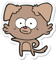 sticker of a nervous dog cartoon png