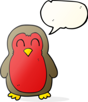 hand drawn speech bubble cartoon christmas robin png