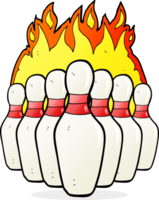 boliche em chamas de desenho animado png