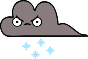cute cartoon of a storm snow cloud png